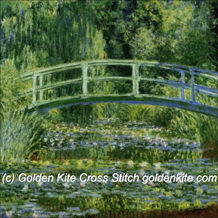 Counted Cross Stitch Patterns And Kits, Japanese Garden Bridge Kit