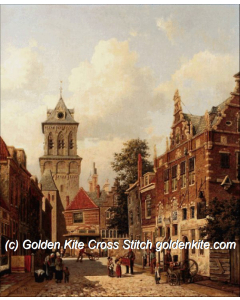 A Busy Street in Town (Willem De Haas Hemken)
