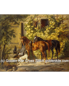 Horses at the Porch (Albrecht Adam)