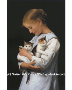 Girl Holding Two Cats (Albert Anker)
