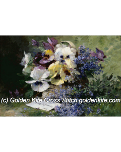 Pansies and Forget-Me-Not Giclee (Albert Tibulle de Furcy Lavault)