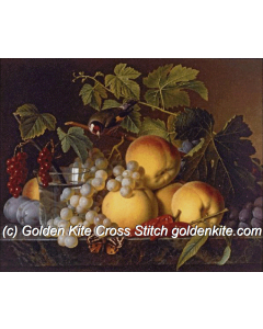 Still life of Peaches, Grapes, Plums (Christiaen Van Pol)