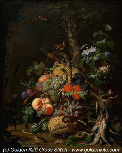 Still Life with Fruit, Fish, and a Nest (Abraham Mignon)