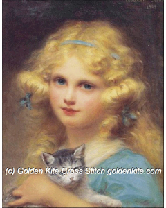 Young Girl Holding a Kitte (Edouard Cabane)